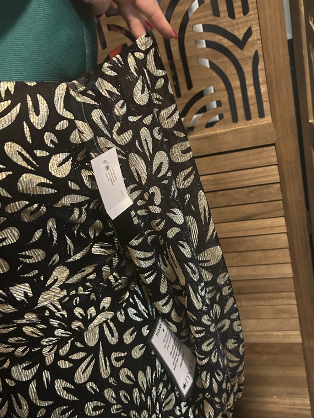 B&A by Betsy & Adam One-Shoulder Metallic Floral Gown | NWT | Size 16 - Picture 6 of 8